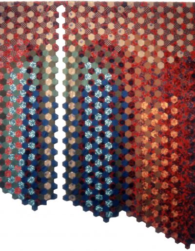 Nancy Tingey | 1986 | Hanging from the Castle Wall  | wool/cotton blend | left 145x88cm, right 171x137cm